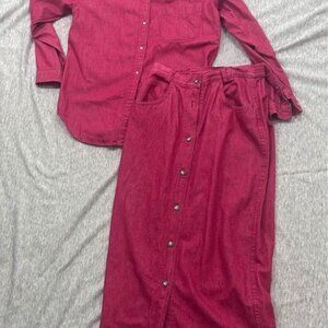Woolrich Dress womens 6 santa fe denim made in usa 2 piece